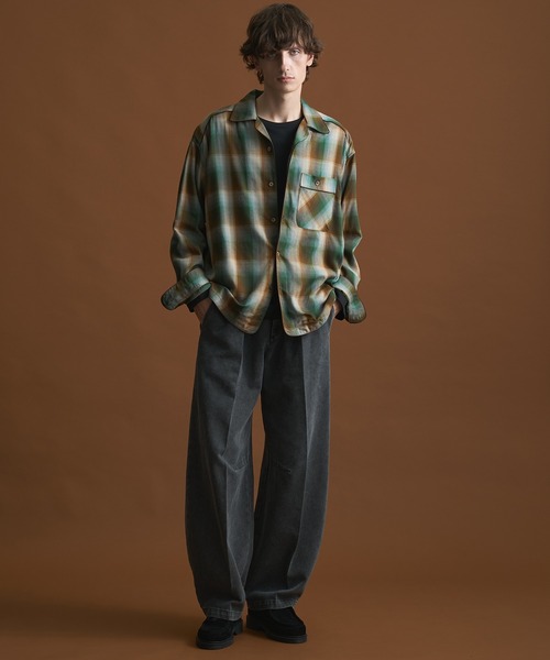 public tokyo チェックシャツ PUBLIC TOKYO シャツ オーガニックコットンチェックシャツ