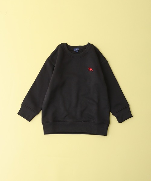 POLOCHAMPS（ポロチャンプス）の「POLOCHAMPS オーバーサイズ裏起毛トレーナー kids（スウェット・キッズ・杢グレー/ダークグリーン/チャコールアッシュ/キャメル/ネイビー/チャコール/グレイッシュベージュ/ブラック・110/120/130/140/150/160）」の19枚目の写真