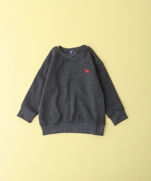 POLOCHAMPS（ポロチャンプス）の「POLOCHAMPS オーバーサイズ裏起毛トレーナー kids（スウェット・キッズ・杢グレー/ダークグリーン/チャコールアッシュ/キャメル/ネイビー/チャコール/グレイッシュベージュ/ブラック・110/120/130/140/150/160）」の20枚目の写真