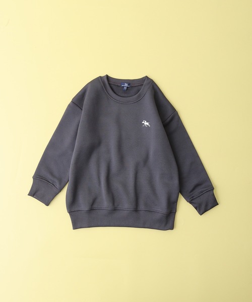 POLOCHAMPS（ポロチャンプス）の「POLOCHAMPS オーバーサイズ裏起毛トレーナー kids（スウェット・キッズ・杢グレー/ダークグリーン/チャコールアッシュ/キャメル/ネイビー/チャコール/グレイッシュベージュ/ブラック・110/120/130/140/150/160）」の22枚目の写真