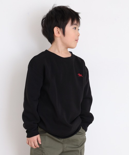 POLOCHAMPS（ポロチャンプス）の「POLOCHAMPS オーバーサイズ裏起毛トレーナー kids（スウェット・キッズ・杢グレー/ダークグリーン/チャコールアッシュ/キャメル/ネイビー/チャコール/グレイッシュベージュ/ブラック・110/120/130/140/150/160）」の16枚目の写真