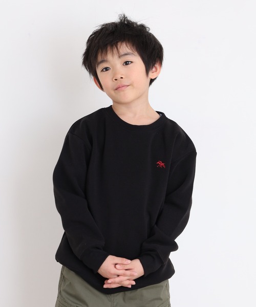POLOCHAMPS（ポロチャンプス）の「POLOCHAMPS オーバーサイズ裏起毛トレーナー kids（スウェット・キッズ・杢グレー/ダークグリーン/チャコールアッシュ/キャメル/ネイビー/チャコール/グレイッシュベージュ/ブラック・110/120/130/140/150/160）」の17枚目の写真