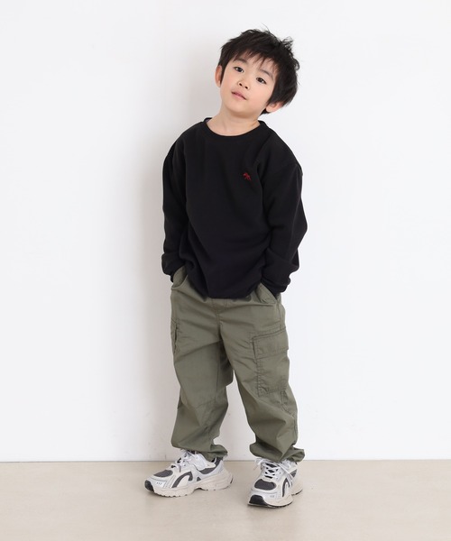 POLOCHAMPS（ポロチャンプス）の「POLOCHAMPS オーバーサイズ裏起毛トレーナー kids（スウェット・キッズ・杢グレー/ダークグリーン/チャコールアッシュ/キャメル/ネイビー/チャコール/グレイッシュベージュ/ブラック・110/120/130/140/150/160）」の15枚目の写真
