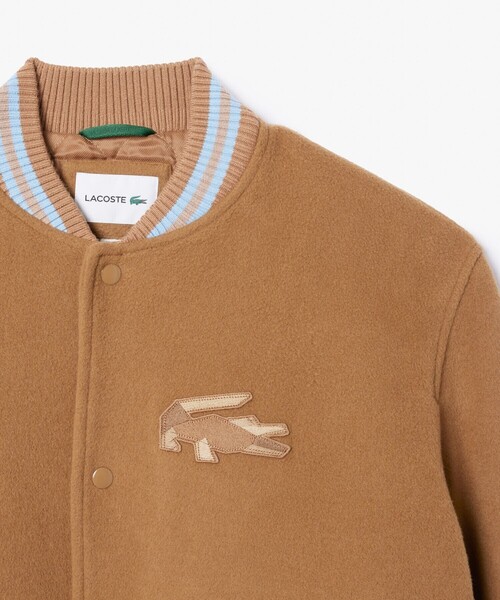 ラコステ スタジャン キルティング レザー ウールジャケット LACOSTE（ラコステ）の「裏地キルティング ウールバーシティ