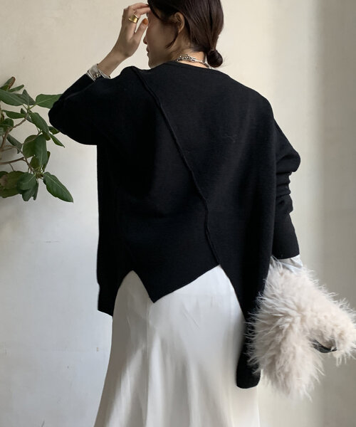 DouDou（ドゥドゥ）の「【WEB限定】ステッチドルマンニット（ニット/セーター・レディース・ライトグレー/ブラック/カーキ・FREE）」の11枚目の写真