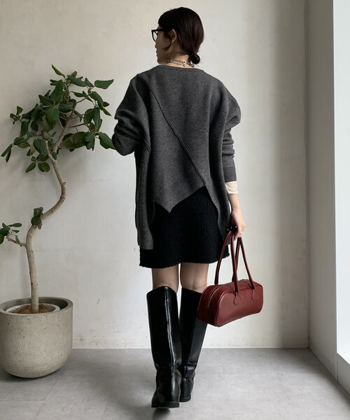 DouDou（ドゥドゥ）の「【WEB限定】ステッチドルマンニット（ニット/セーター・レディース・ライトグレー/ブラック/カーキ・FREE）」の16枚目の写真