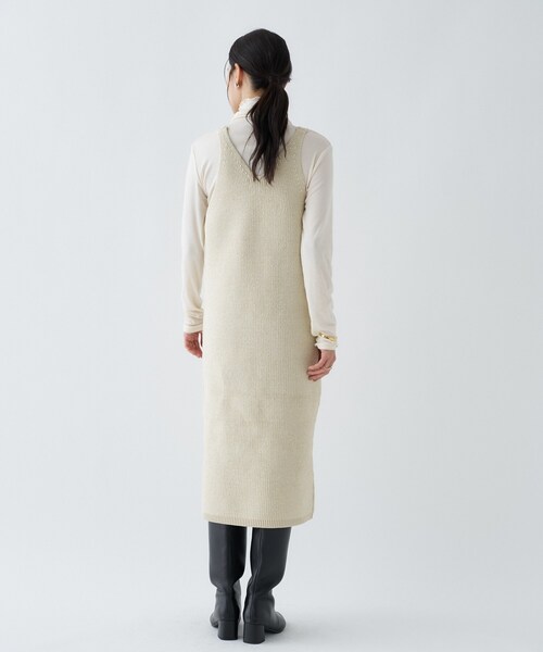 cloenc（クロエンス）の「◆ローゲージラメニットワンピース（ワンピース・レディース・ブラウン系その他4/ホワイト系6/ブラック系3・02）」の7枚目の写真