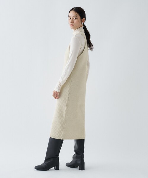 cloenc（クロエンス）の「◆ローゲージラメニットワンピース（ワンピース・レディース・ブラウン系その他4/ホワイト系6/ブラック系3・02）」の8枚目の写真