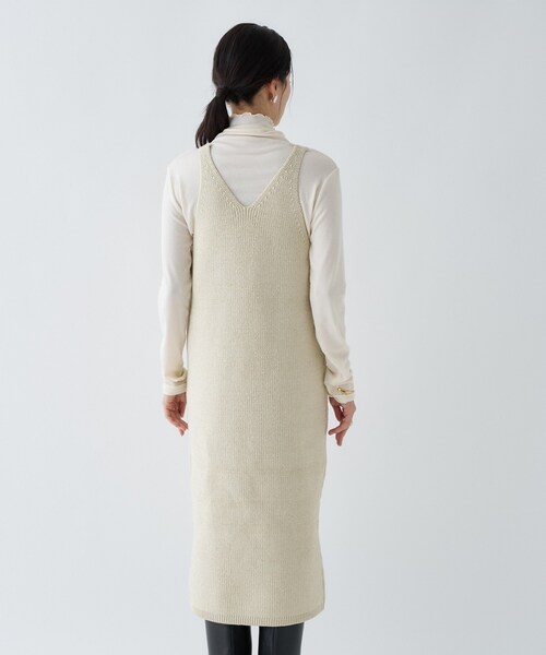 cloenc（クロエンス）の「◆ローゲージラメニットワンピース（ワンピース・レディース・ブラウン系その他4/ホワイト系6/ブラック系3・02）」の11枚目の写真
