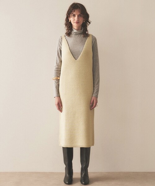 cloenc（クロエンス）の「◆ローゲージラメニットワンピース（ワンピース・レディース・ブラウン系その他4/ホワイト系6/ブラック系3・02）」の16枚目の写真