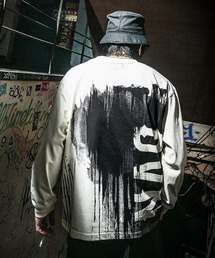DIVINER（ディヴァイナー）の「Dripped Spray Logo L/TEE（オフホワイト）（Tシャツ/カットソー）」