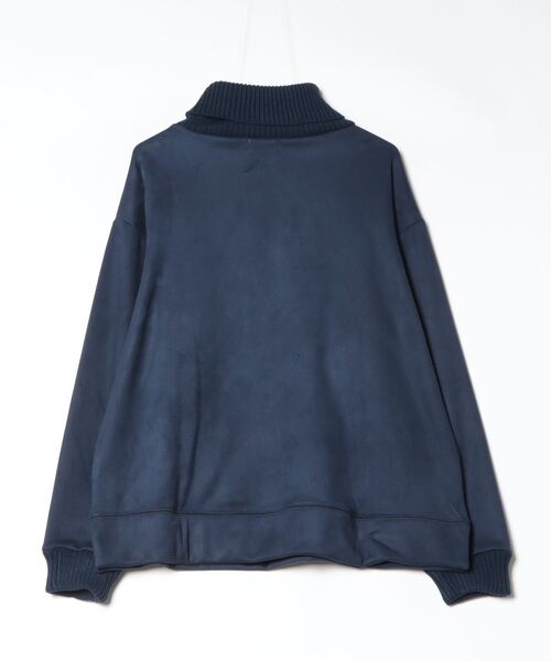 ATELANE(アテレーン)の「ATELANE/裏フリーススウェードポンチ リブタートルネック(Tシャツ/カットソー・メンズ・アイボリー/ブラック/ネイビー・MEDIUM/LARGE/X-LARGE)」の4枚目の写真