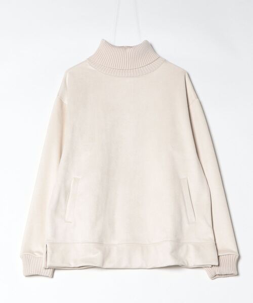 ATELANE(アテレーン)の「ATELANE/裏フリーススウェードポンチ リブタートルネック(Tシャツ/カットソー・メンズ・アイボリー/ブラック/ネイビー・MEDIUM/LARGE/X-LARGE)」の6枚目の写真