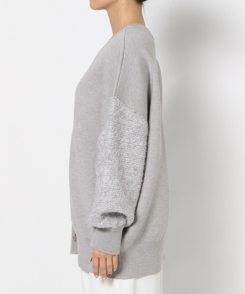 HARE（ハレ）の「ソデイソザイミドルVネックニットカーディガン(HARE)（カーディガン/ボレロ・レディース・ブラック/グレー・FREE）」の14枚目の写真