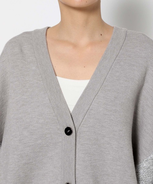 HARE（ハレ）の「ソデイソザイミドルVネックニットカーディガン(HARE)（カーディガン/ボレロ・レディース・ブラック/グレー・FREE）」の17枚目の写真