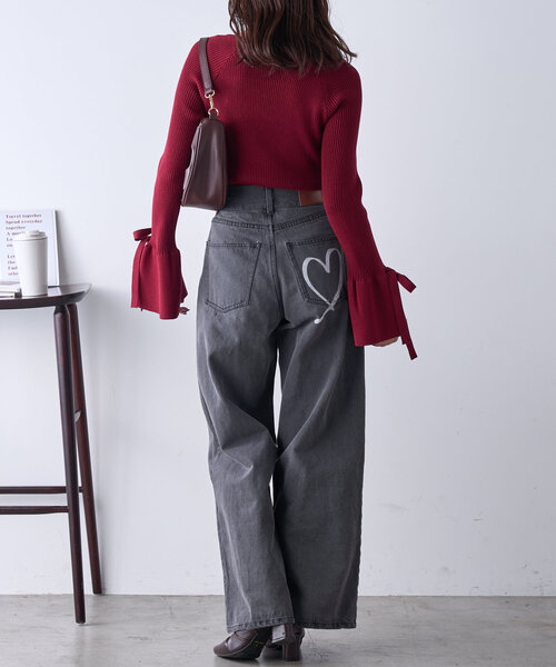 Chico（チコ）の「袖リボン付きフレアスリーブニット（ニット/セーター・レディース・アイボリー/レッド/ブルー系その他/ネイビー・FREE）」の11枚目の写真