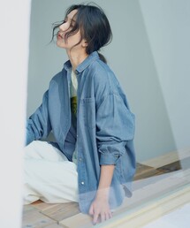 【洗える】ライトダンガリー 2WAY シャツ
