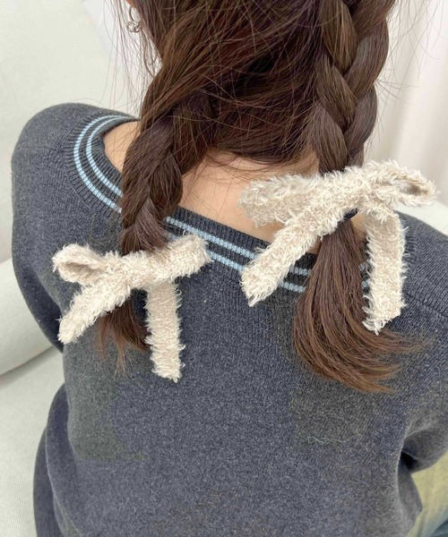 apres jour clair×ARIAZ】ツイードリボンヘアゴム（ヘアゴム）｜apres