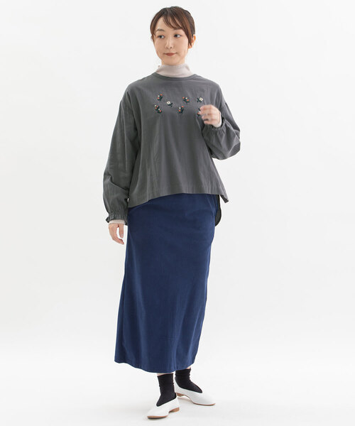 【セール】ボタニカル刺繍プルオーバーブラウス（シャツ/ブラウス）｜POU DOU DOU（プードゥドゥ）