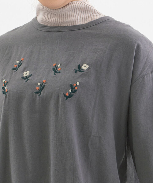 【セール】ボタニカル刺繍プルオーバーブラウス（シャツ/ブラウス）｜POU DOU DOU（プードゥドゥ）