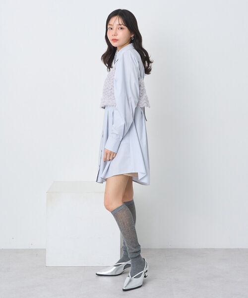 earth music&ecology（アースミュージックアンドエコロジー）の「フリンジミックスチュールビスチェ（ベスト・レディース・ライトグレー/ブラック/アイボリー・FREE）」の14枚目の写真