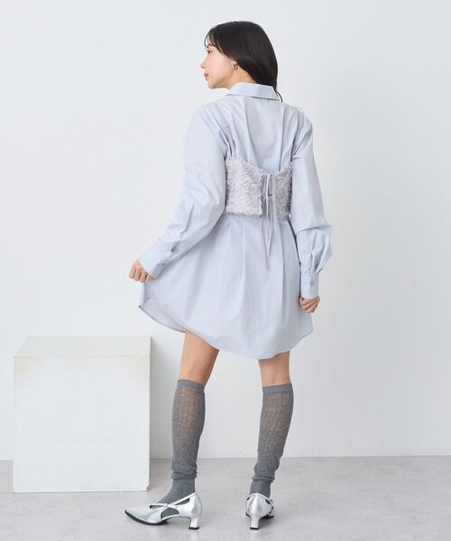 earth music&ecology（アースミュージックアンドエコロジー）の「フリンジミックスチュールビスチェ（ベスト・レディース・ライトグレー/ブラック/アイボリー・FREE）」の15枚目の写真