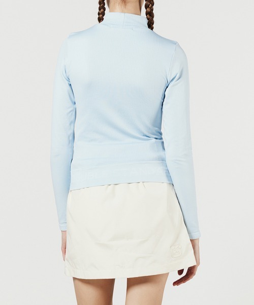 DOUBLE STANDARD CLOTHING（ダブルスタンダードクロージング）の「PIN DEAD×ESSENTIAL/ ストレッチリブハイネックプルオーバー（ニット/セーター・レディース・オフホワイト/サックスブルー・38/36）」の6枚目の写真