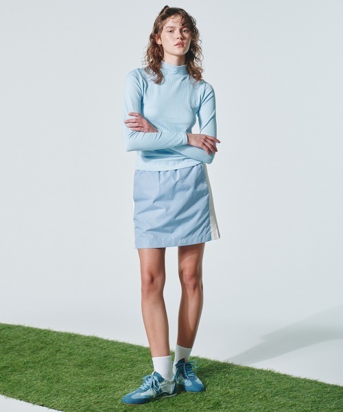 DOUBLE STANDARD CLOTHING（ダブルスタンダードクロージング）の「PIN DEAD×ESSENTIAL/ ストレッチリブハイネックプルオーバー（ニット/セーター・レディース・オフホワイト/サックスブルー・38/36）」の14枚目の写真