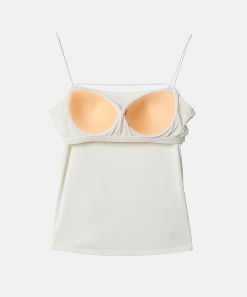 LE CIEL BLEU(ルシェルブルー)の「バックオープンブラキャミソール / Back Open Bra Camisole(キャミソール・レディース・オフホワイト/グレー/ブラック・36/38)」の4枚目の写真
