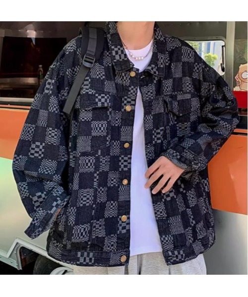 【未使用タグ付き❤️】ディーゼル❣️デニムジャケット オーバーサイズ チェック柄 チェック柄ジャケット（デニムジャケット）｜revertical（リ