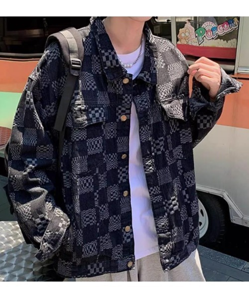 リバーシブルチェック柄ジャケット Check reversible over jacket | Judin