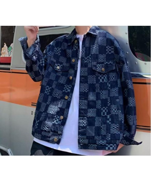 チェック柄デニムクロップドジャケット GU公式 | デニムクロップドジャケット