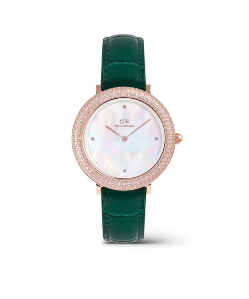 Daniel Wellington(ダニエルウェリントン)の「Crystalline Bezel MOP 本革 32MM ブラック/グリーン(アナログ腕時計・レディース・グリーン/ブラック・32mm)」の6枚目の写真