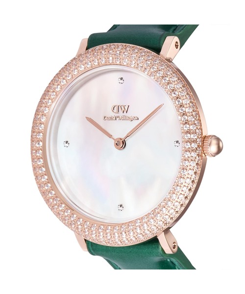 Daniel Wellington(ダニエルウェリントン)の「Crystalline Bezel MOP 本革 32MM ブラック/グリーン(アナログ腕時計・レディース・グリーン/ブラック・32mm)」の8枚目の写真