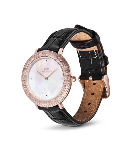 Daniel Wellington(ダニエルウェリントン)の「Crystalline Bezel MOP 本革 32MM ブラック/グリーン(アナログ腕時計・レディース・グリーン/ブラック・32mm)」の4枚目の写真
