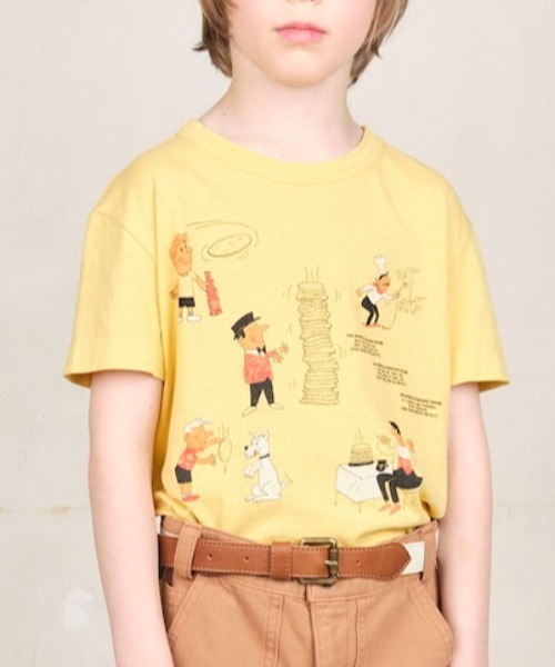 The animals observatory（ジ・アニマルズ・オブザーバトリー）の「The Animals Observatory / デザインプリントTシャツ（Tシャツ/カットソー・キッズ・ライトブルー/ピンク/イエロー/ホワイト系3/ダークブルー・4Y/8Y/6Y/10Y）」の4枚目の写真