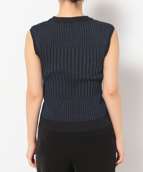 HARE（ハレ）の「ラメニットノースリーブ(HARE)（タンクトップ・レディース・ブラック/ネイビー・FREE）」の9枚目の写真