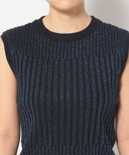 HARE（ハレ）の「ラメニットノースリーブ(HARE)（タンクトップ・レディース・ブラック/ネイビー・FREE）」の8枚目の写真