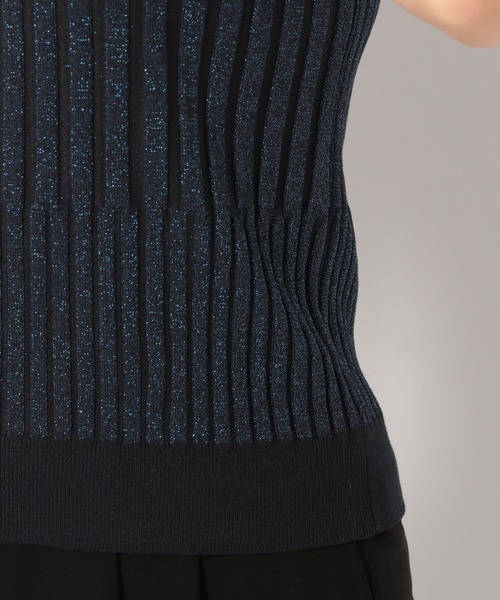 HARE（ハレ）の「ラメニットノースリーブ(HARE)（タンクトップ・レディース・ブラック/ネイビー・FREE）」の6枚目の写真