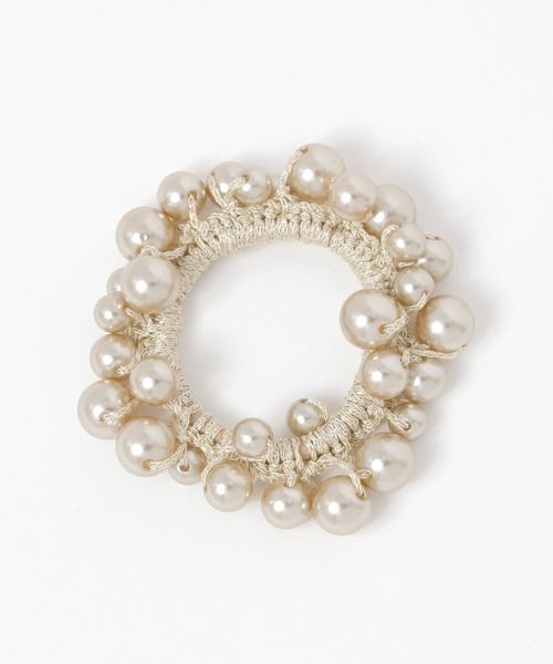 studio CLIP（スタディオクリップ）の「パールジャラジャラゴム（ヘアゴム・レディース・その他1/その他2/ホワイト・FREE）」の3枚目の写真