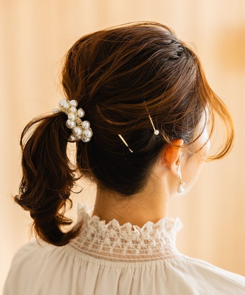 studio CLIP（スタディオクリップ）の「パールジャラジャラゴム（ヘアゴム・レディース・その他1/その他2/ホワイト・FREE）」の4枚目の写真