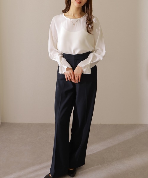 Lace Ladies（レースレディース）の「パール付き 袖タック ラウンドネック フレア プルオーバー（シャツ/ブラウス・レディース・オフホワイト/グレー/ブラック/ホワイト・FREE/S）」の11枚目の写真