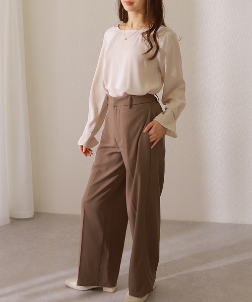 Lace Ladies（レースレディース）の「パール付き 袖タック ラウンドネック フレア プルオーバー（シャツ/ブラウス・レディース・オフホワイト/グレー/ブラック/ホワイト・FREE/S）」の16枚目の写真