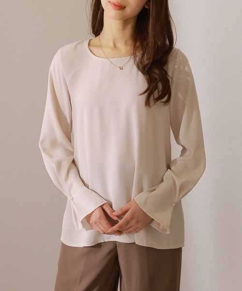 Lace Ladies（レースレディース）の「パール付き 袖タック ラウンドネック フレア プルオーバー（シャツ/ブラウス・レディース・オフホワイト/グレー/ブラック/ホワイト・FREE/S）」の18枚目の写真
