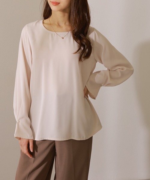 Lace Ladies（レースレディース）の「パール付き 袖タック ラウンドネック フレア プルオーバー（シャツ/ブラウス・レディース・オフホワイト/グレー/ブラック/ホワイト・FREE/S）」の19枚目の写真