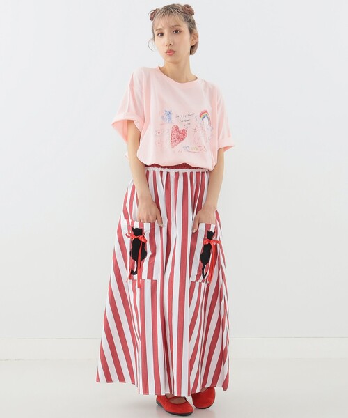 セール】黒猫ストライプ スカート（スカート）｜mmts（マミタス