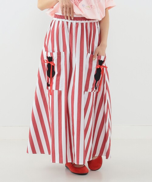 mmts（マミタス）の「黒猫ストライプ スカート（スカート・レディース・グレー/レッド・SMALL/MEDIUM）」の14枚目の写真