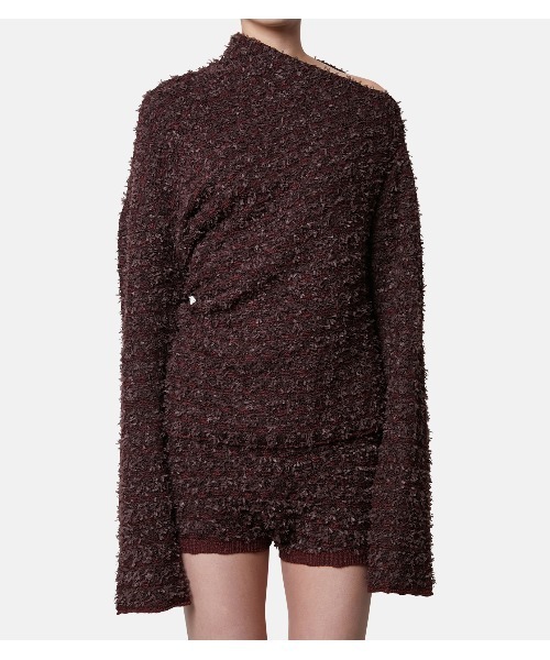 iRENE（アイレネ）の「ツイードニットトップス / Tweed Knit Tops（ニット/セーター・レディース・チャコールグレー/ホワイト/ダークブラウン・36）」の3枚目の写真