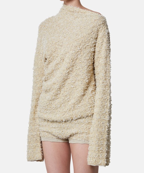 iRENE（アイレネ）の「ツイードニットトップス / Tweed Knit Tops（ニット/セーター・レディース・チャコールグレー/ホワイト/ダークブラウン・36）」の16枚目の写真