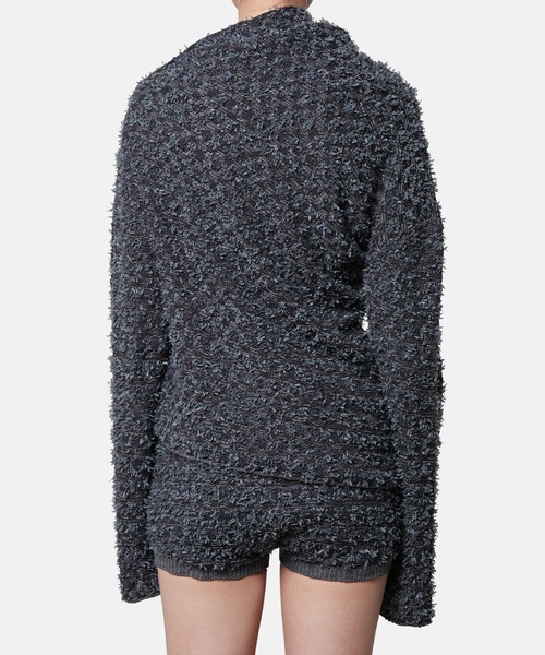 iRENE（アイレネ）の「ツイードニットトップス / Tweed Knit Tops（ニット/セーター・レディース・チャコールグレー/ホワイト/ダークブラウン・36）」の4枚目の写真